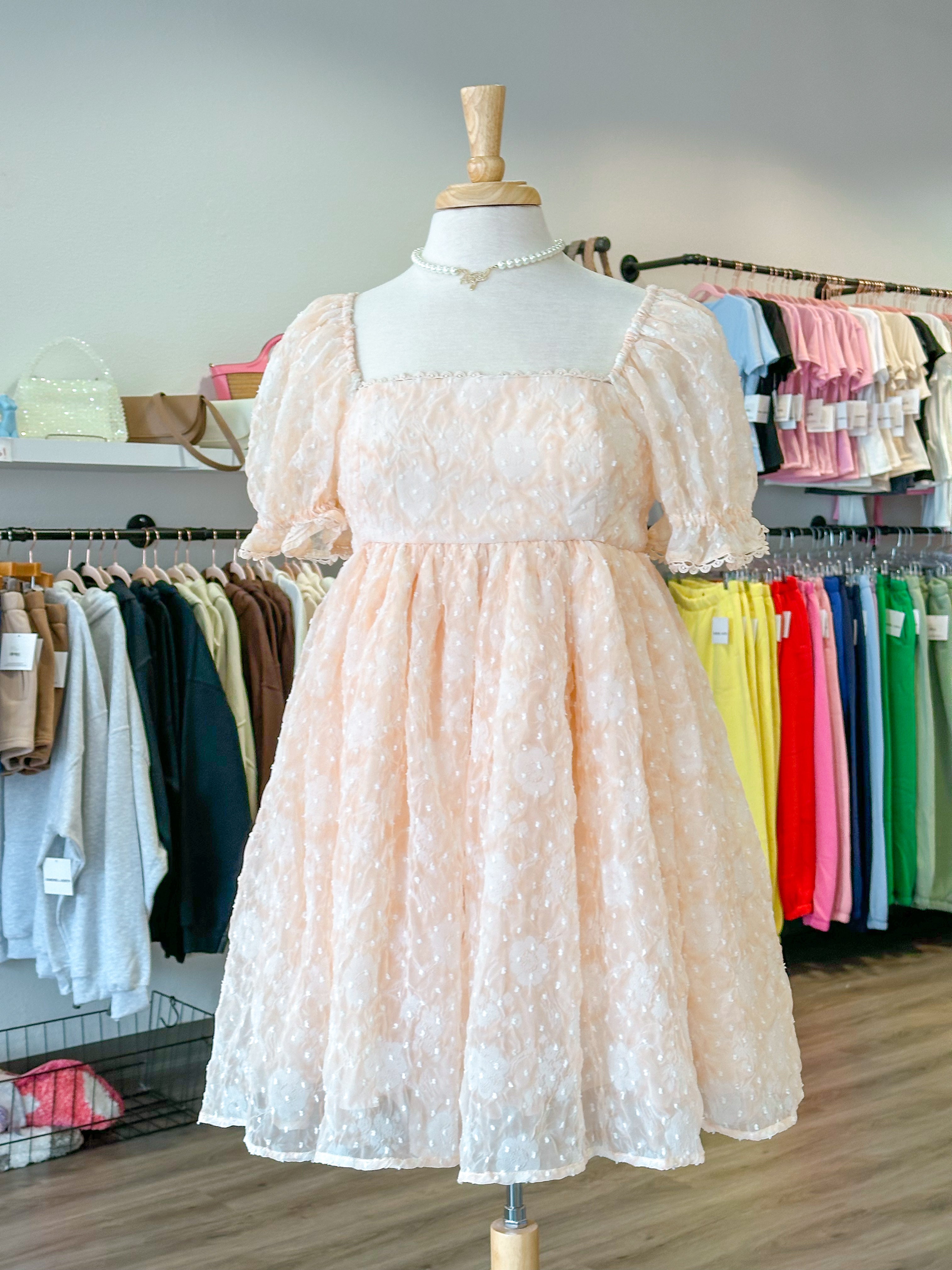 Floral Chiffon Swiss Babydoll Dress A Diamond in the North Floral Chiffon Swiss Babydoll Dress A Diamond in the North