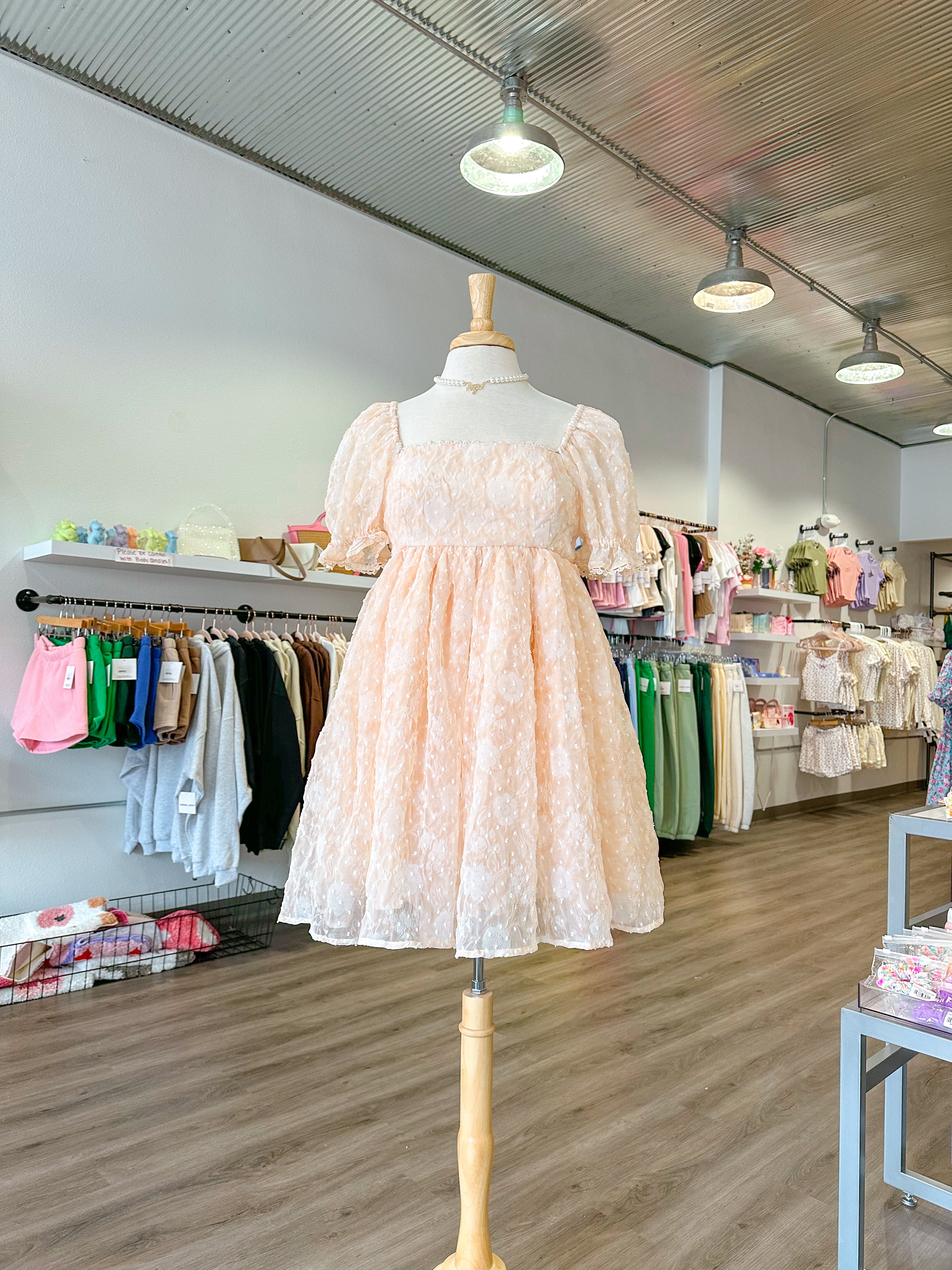 Floral Chiffon Swiss Babydoll Dress Floral Chiffon Swiss Babydoll Dress