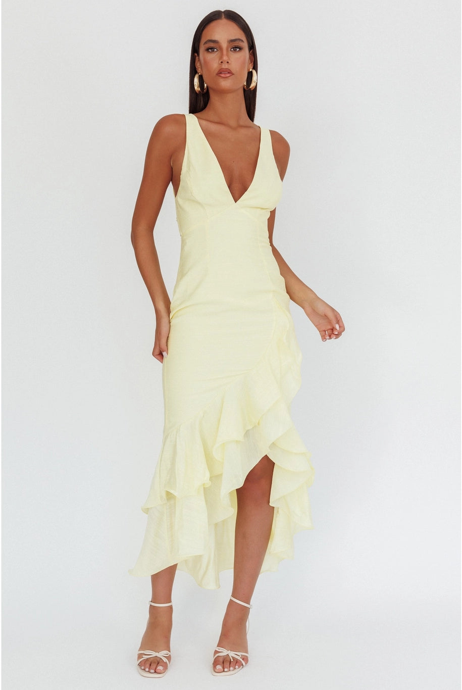 Square Neckline Halter Maxi Dress