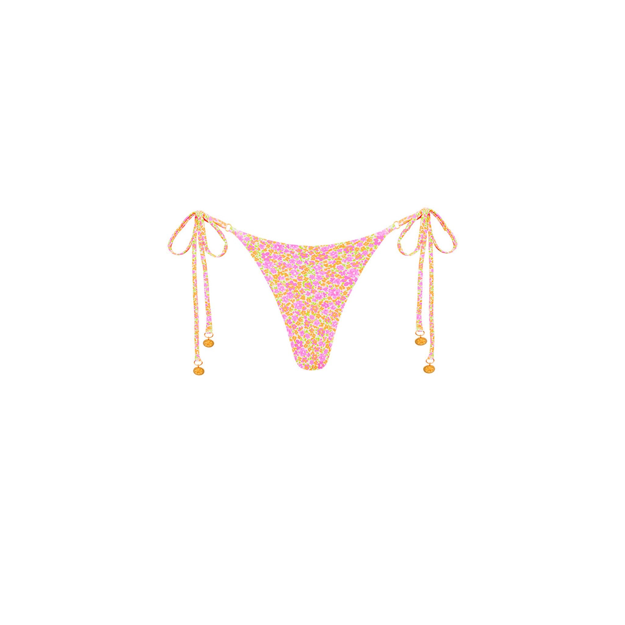 Champagne Aura - Ruched Thong Bikini Bottom