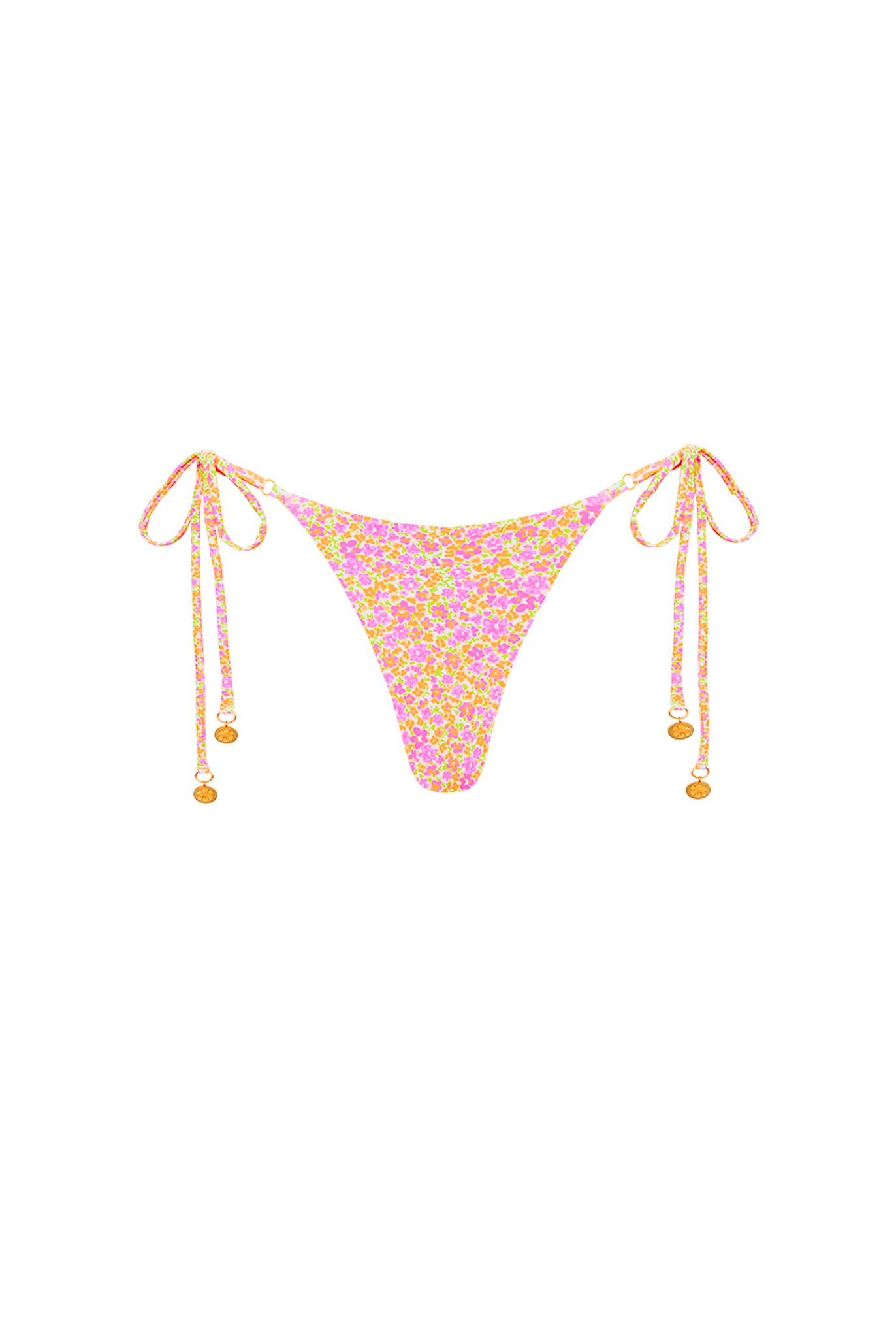 Champagne Aura - Ruched Thong Bikini Bottom