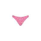 Pink floral bikini bottom on a white background