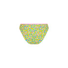 Colorful floral-patterned bikini bottom on a white background