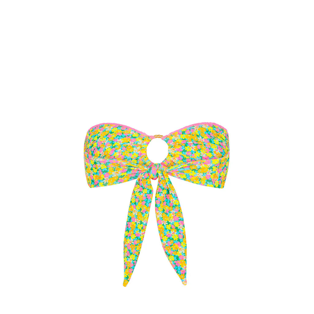 Colorful bow-shaped top on a white background