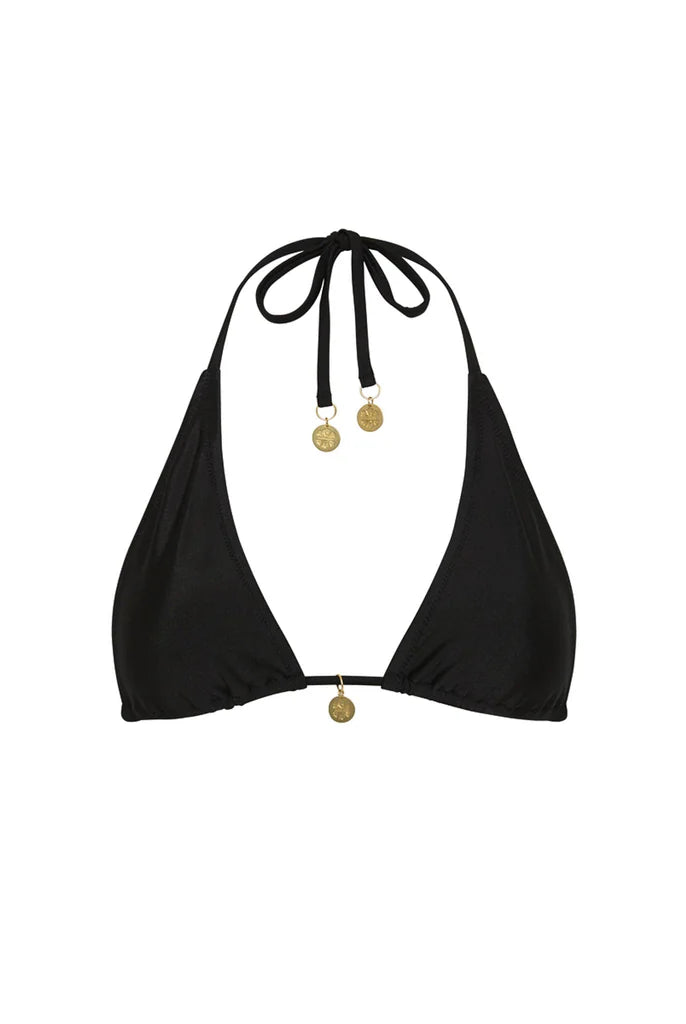 Moonlight Black - Ruched Thong Bikini Bottom
