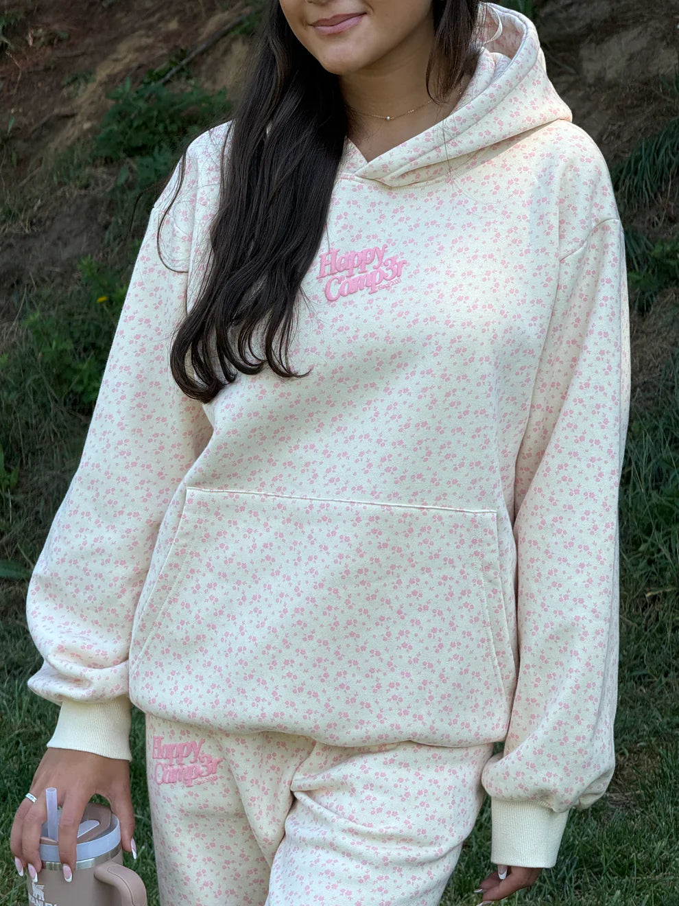 Pink Flowers Hoodie